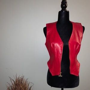 Red Leather Vest